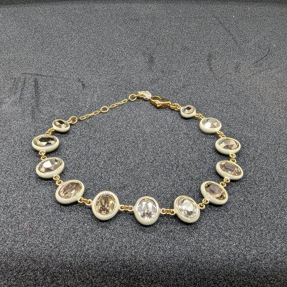 Swarovski Swan Logo Enamel Crystal Laser Link Bracelet - Picture 4 of 7